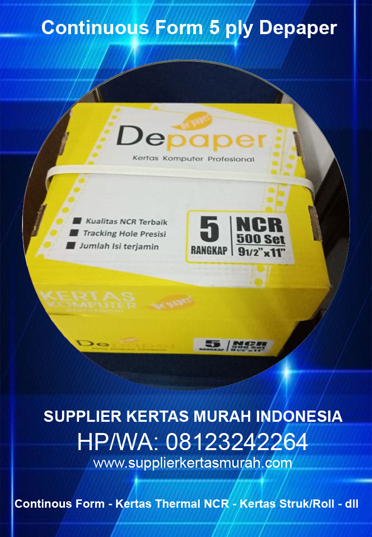 Continuous Form 5 ply Depaper Uk 9.5x 11 HP/WA 08123242264